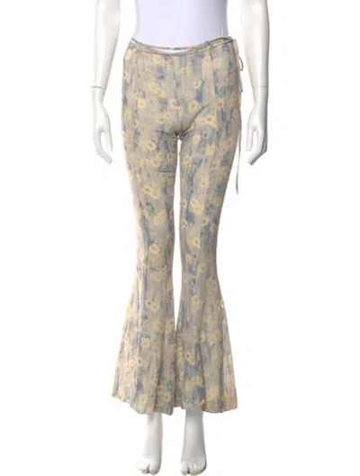 Pre-owned Acne Studios Printed Wide Leg Pants In Neutral