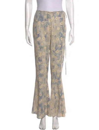 Pre-owned Acne Studios Printed Wide Leg Pants In Neutral