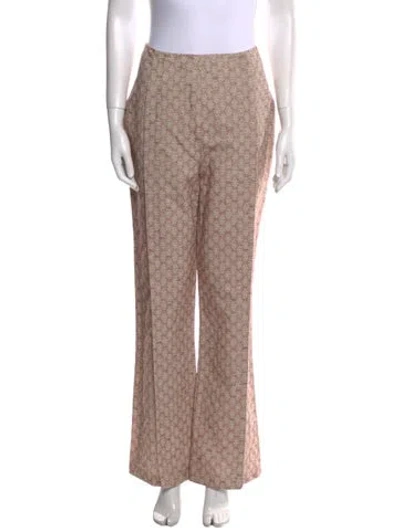 Pre-owned Acne Studios Printed Wide Leg Pants In Red