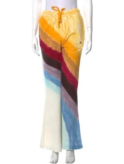Pre-owned Acne Studios Printed Wide Leg Pants In Yellow