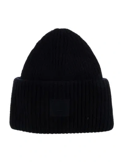 Pre-owned Acne Studios Printed Wool Beanie In Black