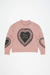 Acne Studios Printed Wool Blend Jumper In Faded Pink
