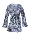 Acne Studios Printed Wrap Mini Dress In Blue