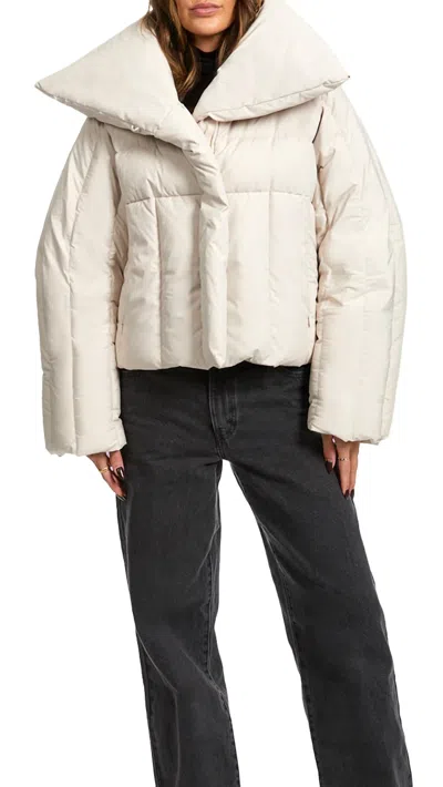 Acne Studios Puffer Jacket In Pebble Beige In Multi