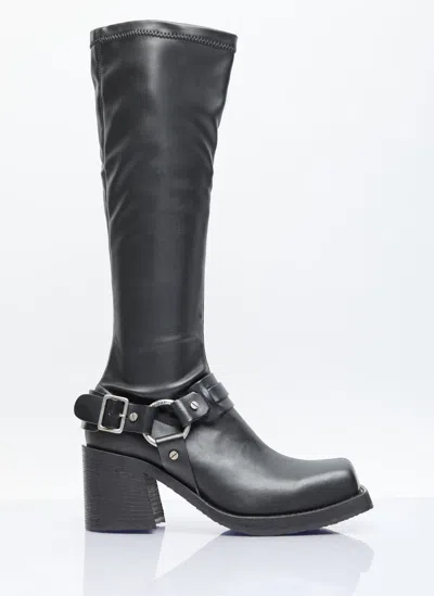 Acne Studios Pull-on Buckle Boots In Black