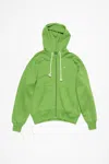 Acne Studios Hooded Zip Sweater In Herb Green