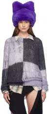 Acne Studios Purple & Gray Loose Sweater In Bas Purple/grey