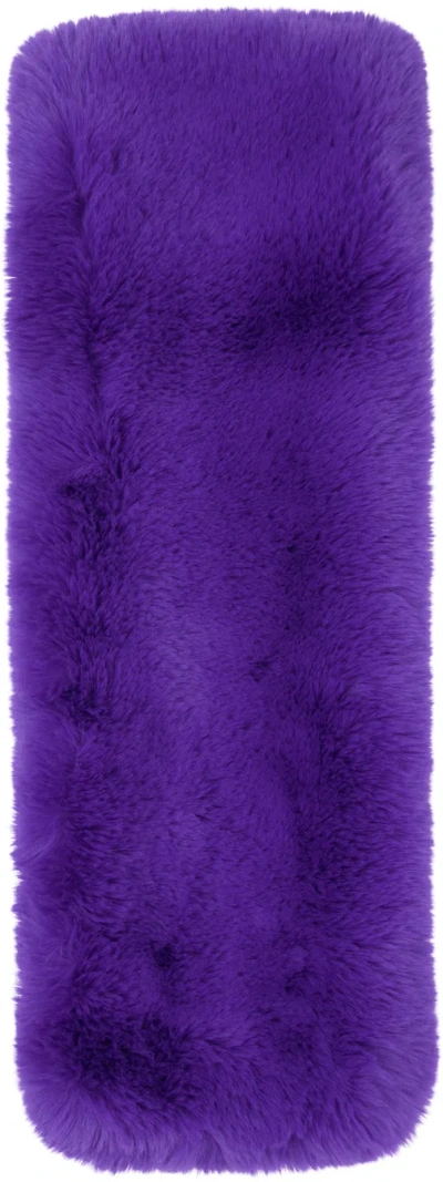 Acne Studios Purple Furry Scarf In Ada Purple