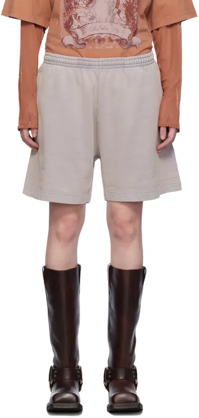 Acne Studios Purple Garment-dyed Shorts In Adf Dusty Purple