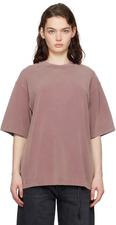 Acne Studios Purple Relaxed Fit Crew Neck T-shirt In Adb Plum Purple