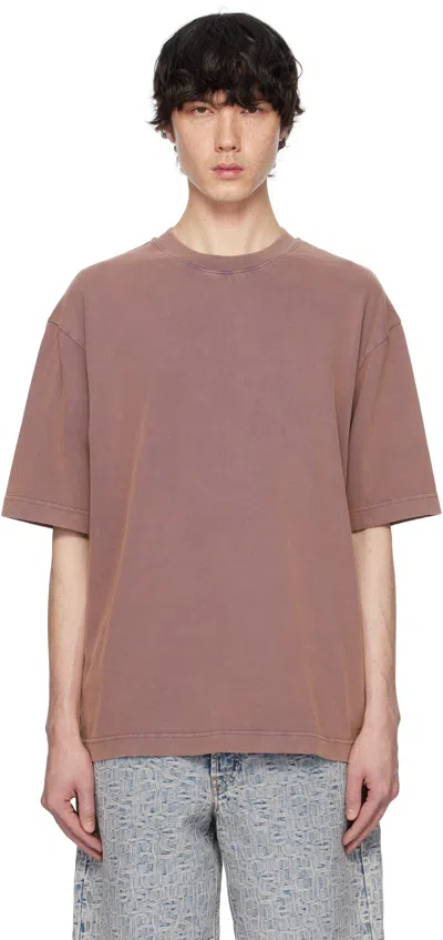 Acne Studios Purple Relaxed Fit Crew Neck T-shirt In Adb Plum Purple