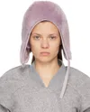 Acne Studios Purple Shearling Hat In Brown