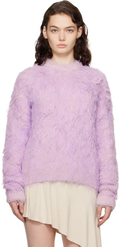 Acne Studios Purple Textured Sweater In Ada Purple