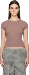 Acne Studios Purple Waffle Knit T-shirt In Adb Plum Purple