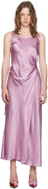 Acne Studios Crinkled Satin Dress In Lilac Purple