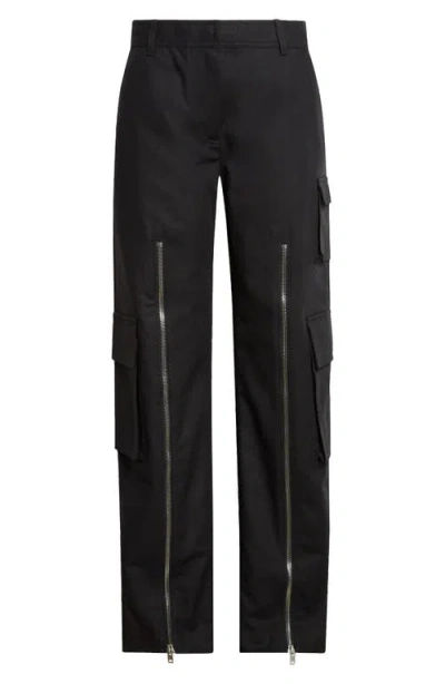 Acne Studios Pytail Layered Cotton Sateen Cargo Pants In Black