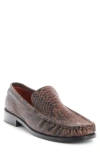 Acne Studios Boafer Python-effect Leather Loafers In Brown
