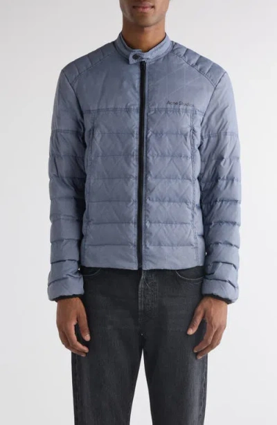 Acne Studios Quilted Down Jacket In Blue