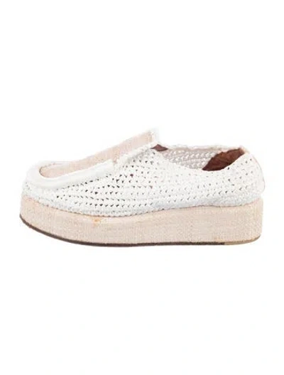 Pre-owned Acne Studios Raffia Flats In White