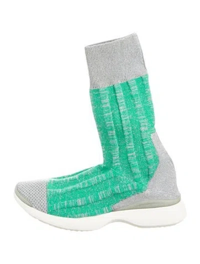 Pre-owned Acne Studios Raffia Sock Sneakers In Green