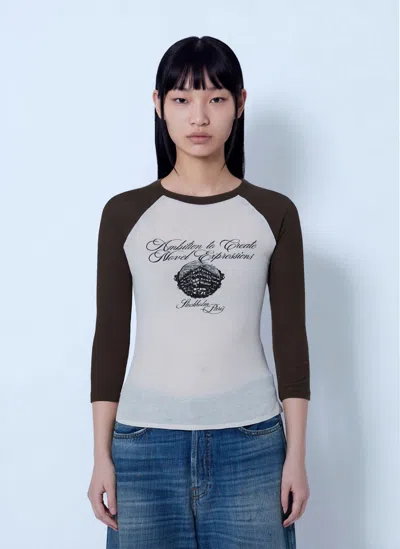 Acne Studios Raglan Sleeve Graphic T-shirt In White