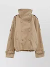 Acne Studios Raincoat With Belted Waist And High Collar In Neutral