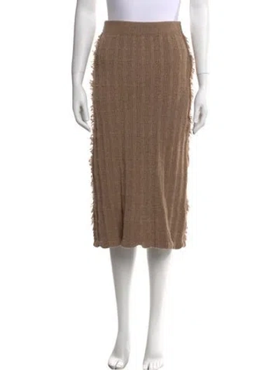 Pre-owned Acne Studios Raw-edge Trim Knee-length Skirt W/ Tags In Neutral