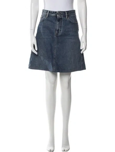 Pre-owned Acne Studios Raw-edge Trim Mini Skirt In Blue
