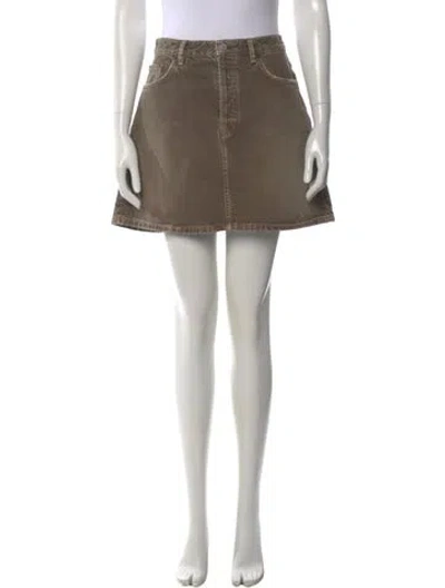 Pre-owned Acne Studios Raw-edge Trim Mini Skirt In Brown