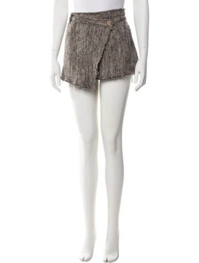 Pre-owned Acne Studios Raw-edge Trim Mini Skirt In Neutral