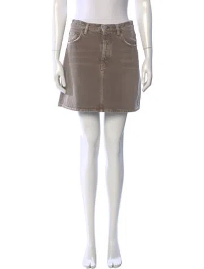 Pre-owned Acne Studios Raw-edge Trim Mini Skirt In Neutral