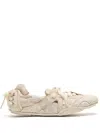 Acne Studios Ballerina Lace-up Sneaker With Premium Leather Uppers In Nude
