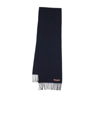 Acne Studios Rectangular Scarf With Fringes In Black