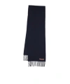 Acne Studios Rectangular Scarf With Fringes In Black
