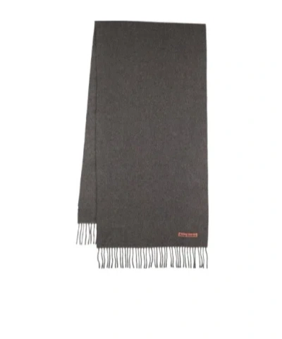 Acne Studios Rectangular Scarf With Fringes In Gray