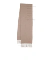 Acne Studios Rectangular Scarf With Fringes In Brown