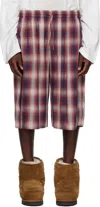 Acne Studios Checked Shorts In Red