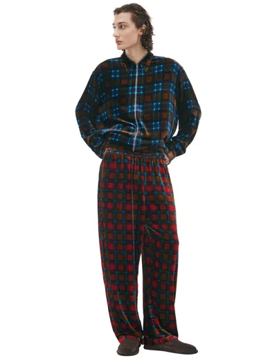 Acne Studios Red Plaid Trousers