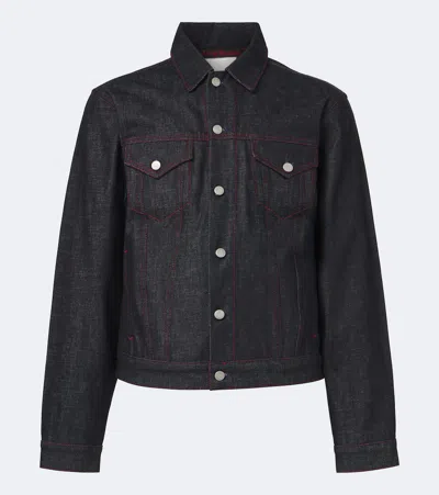 Acne Studios Re-edition Logo Denim Jacket In Black