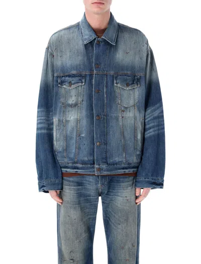 Acne Studios Refined Organic Cotton Jacket For Men - Size M/l In Blue