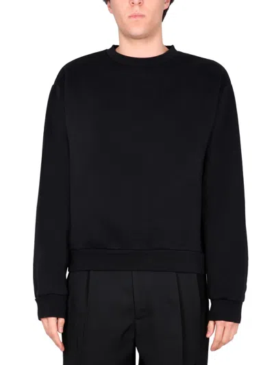 Acne Studios Regular Fit Cotton Sweatshirt In Black