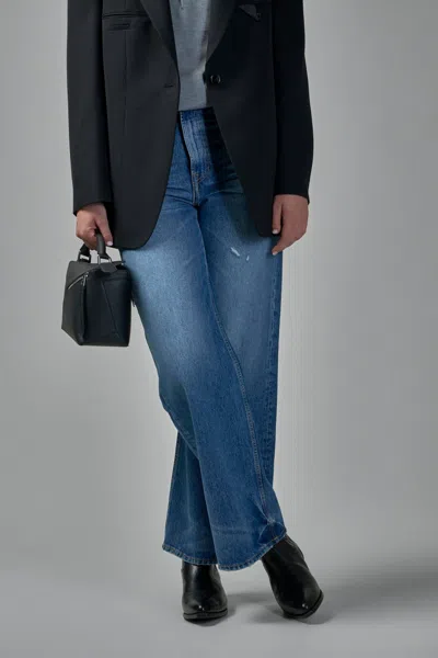 Acne Studios Regular Fit High Waist Wide Leg Jeans In Brown