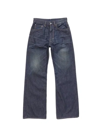 Acne Studios Denim Low-rise Wide-leg Jeans In Blue