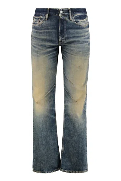 Acne Studios Regular Fit Jeans Distressed Vintage Effect In Blue