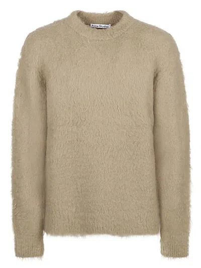 Acne Studios Regular Fit Wool Blend T-shirt In Neutral