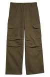 Acne Studios Mens Khaki Green Patsony Patch-pocket Wide-leg Mid-rise Cotton-blend Cargo Trousers In Green
