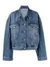 Acne Studios Blue Relaxed Cropped Fit Denim Jacket In Dark Wash