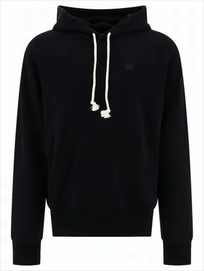 Acne Studios Relaxed-fit Black Hoodie With Drawstring And Kangaroo Pocket