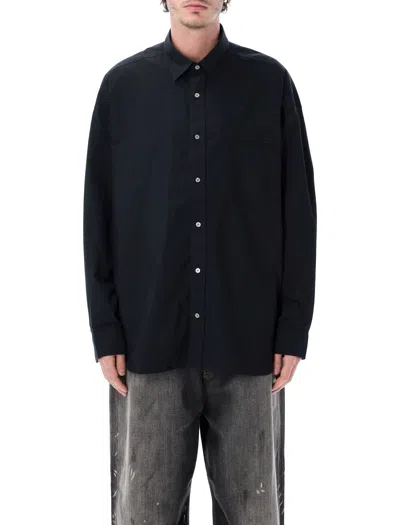 Acne Studios Relaxed Fit Button-up Shirt In Below-hip Length In Gray