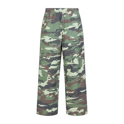 Acne Studios Relaxed Fit Camouflage Sport Pants For Men And Women In Green